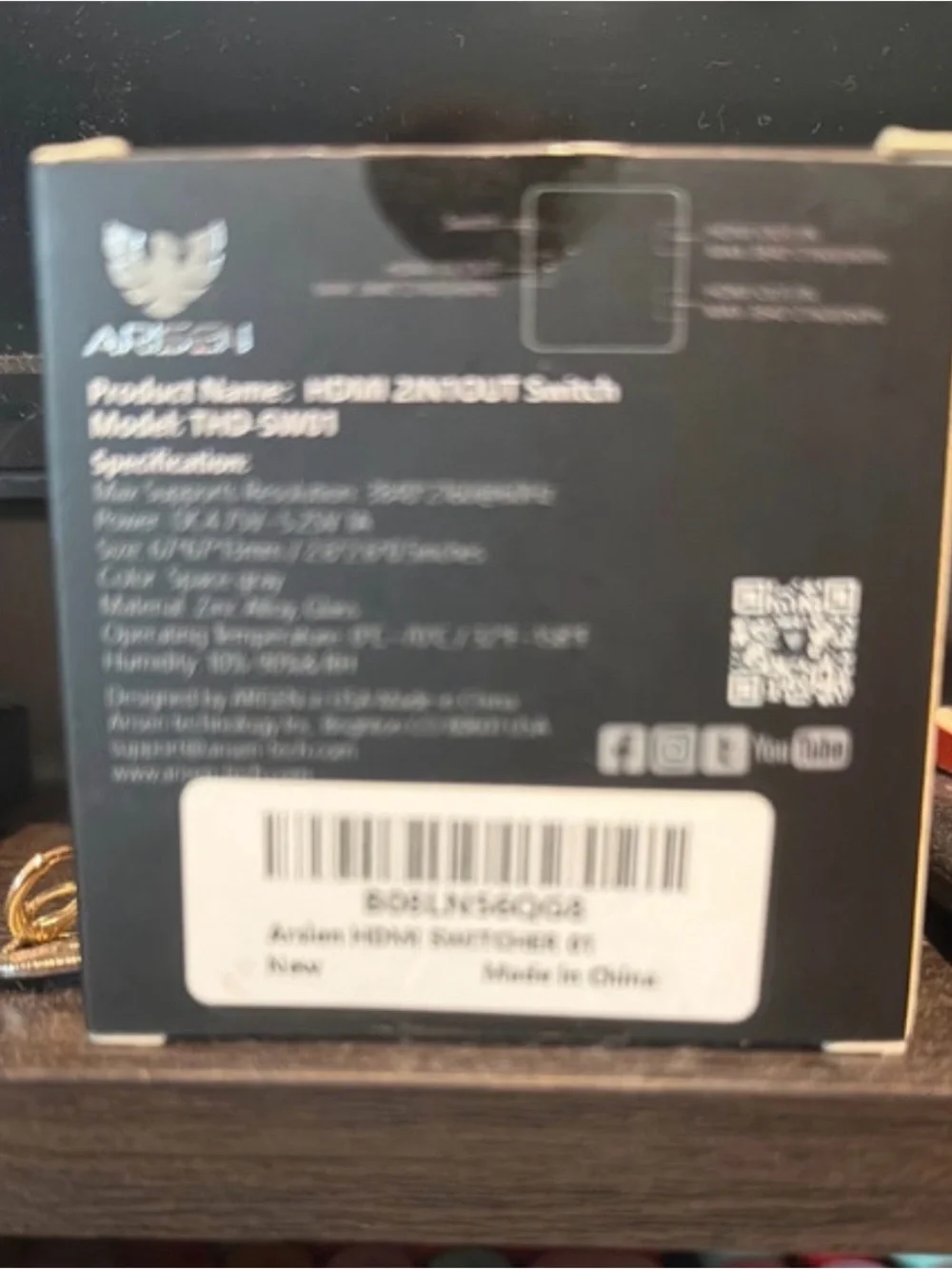 HDMI Switcher 1 Input 2 Output ARISEN 2 Port